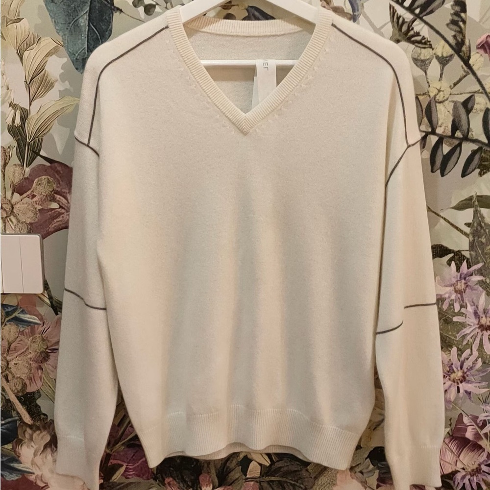 Brunello cucinelli cashmere pullover sweater brand new with defect